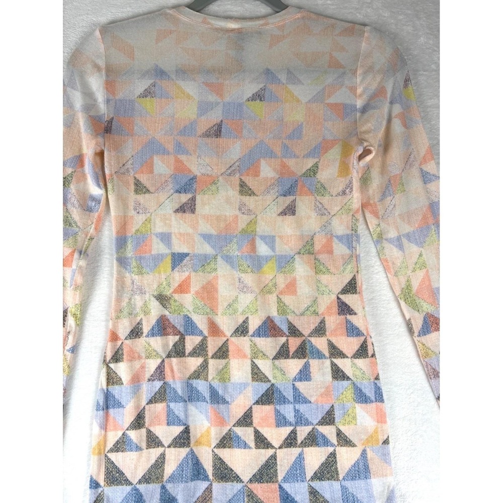 Y2K BCBGMAXAZRIA Geometric Print Sheer Top Size Small Indie Sleaze Grunge - Picture 4 of 5